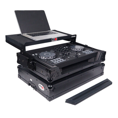 ProX X-DDJFLX4LTBL - ATA Flight Road Case For Pioneer DDJ-FLX4 DDJ-SB3 DDJ-400 DJ Controller with Laptop Shelf - Black