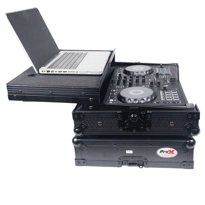 ProX X-DDJFLX4LTBL - ATA Flight Road Case For Pioneer DDJ-FLX4 DDJ-SB3 DDJ-400 DJ Controller with Laptop Shelf - Black