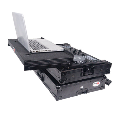 ProX X-DDJFLX4LTBL - ATA Flight Road Case For Pioneer DDJ-FLX4 DDJ-SB3 DDJ-400 DJ Controller with Laptop Shelf - Black