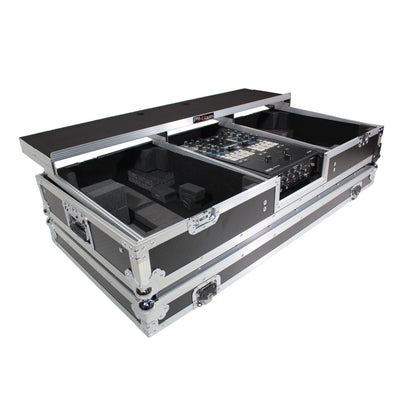 ProX XS-TMC1012WLTFBTL - Flight Coffin Case For Rane 72 Mixer and 2 Turntables in Battle Mode W-Laptop Shelf