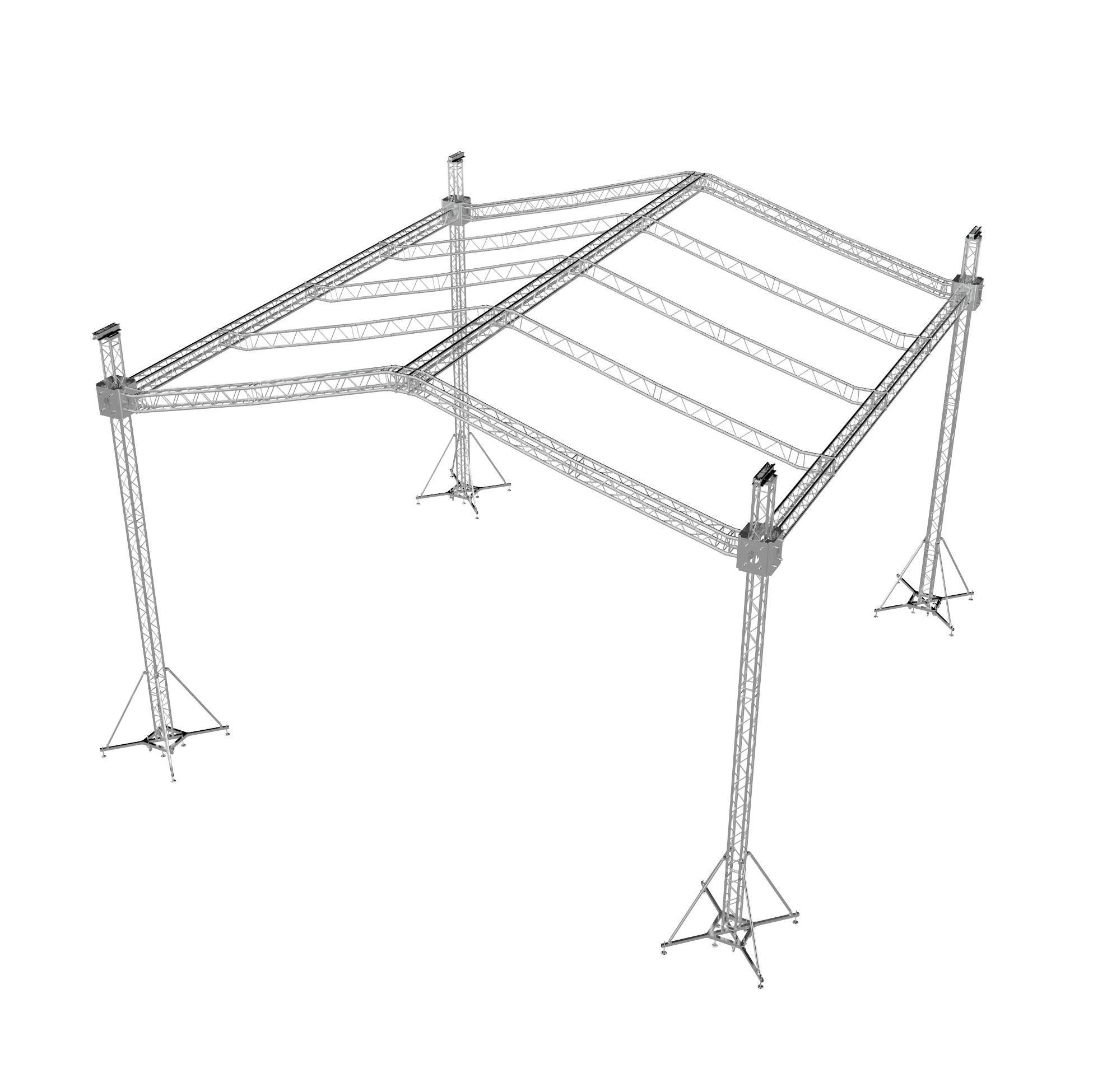 ProX F34 Stage Roofing Truss System with Ground Support Speaker Wings and Chain Hoists – 32 x 30 x 32 Ft.
