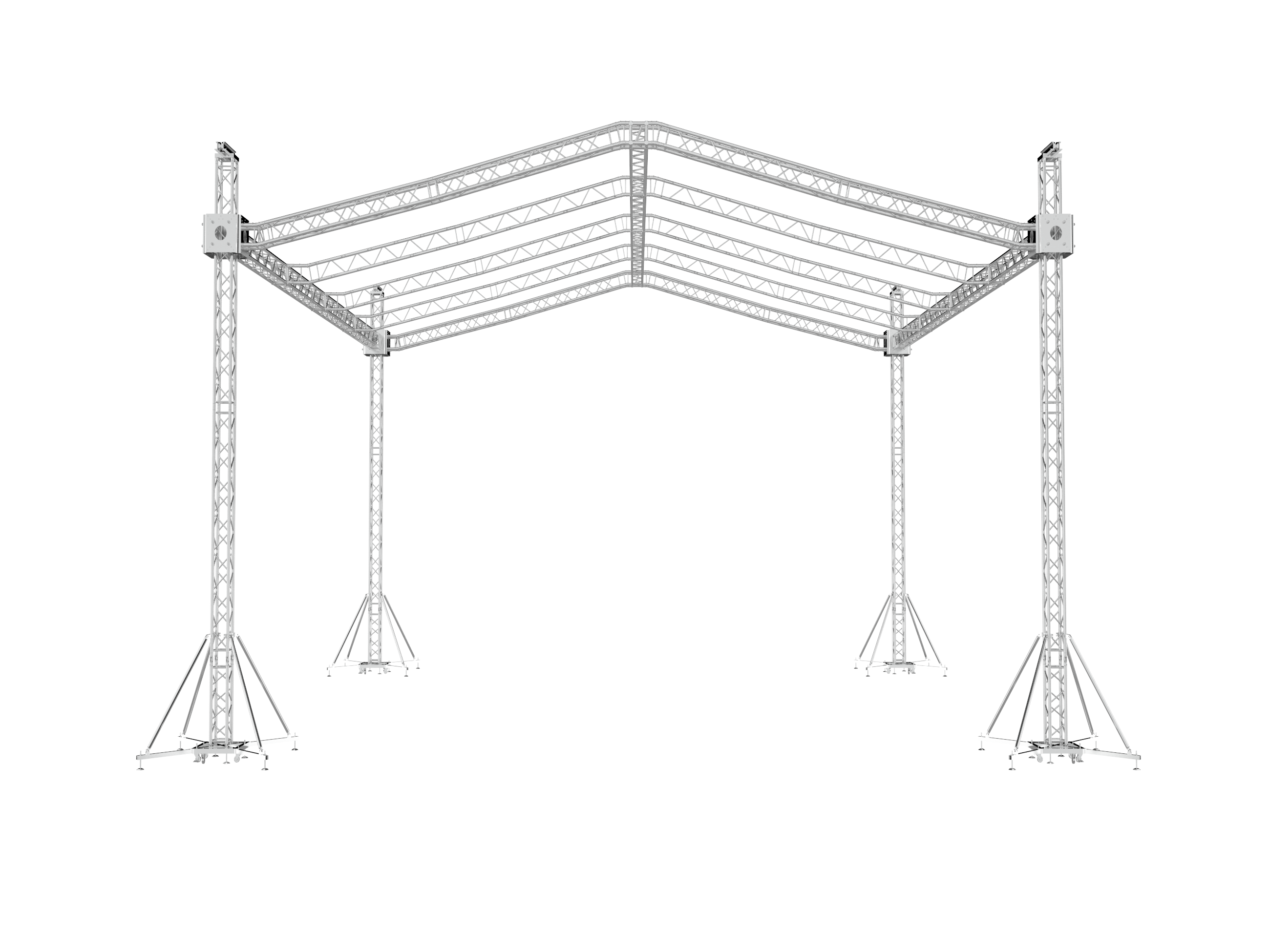 ProX F34 Stage Roofing Truss System with Ground Support Speaker Wings and Chain Hoists – 32 x 30 x 32 Ft.