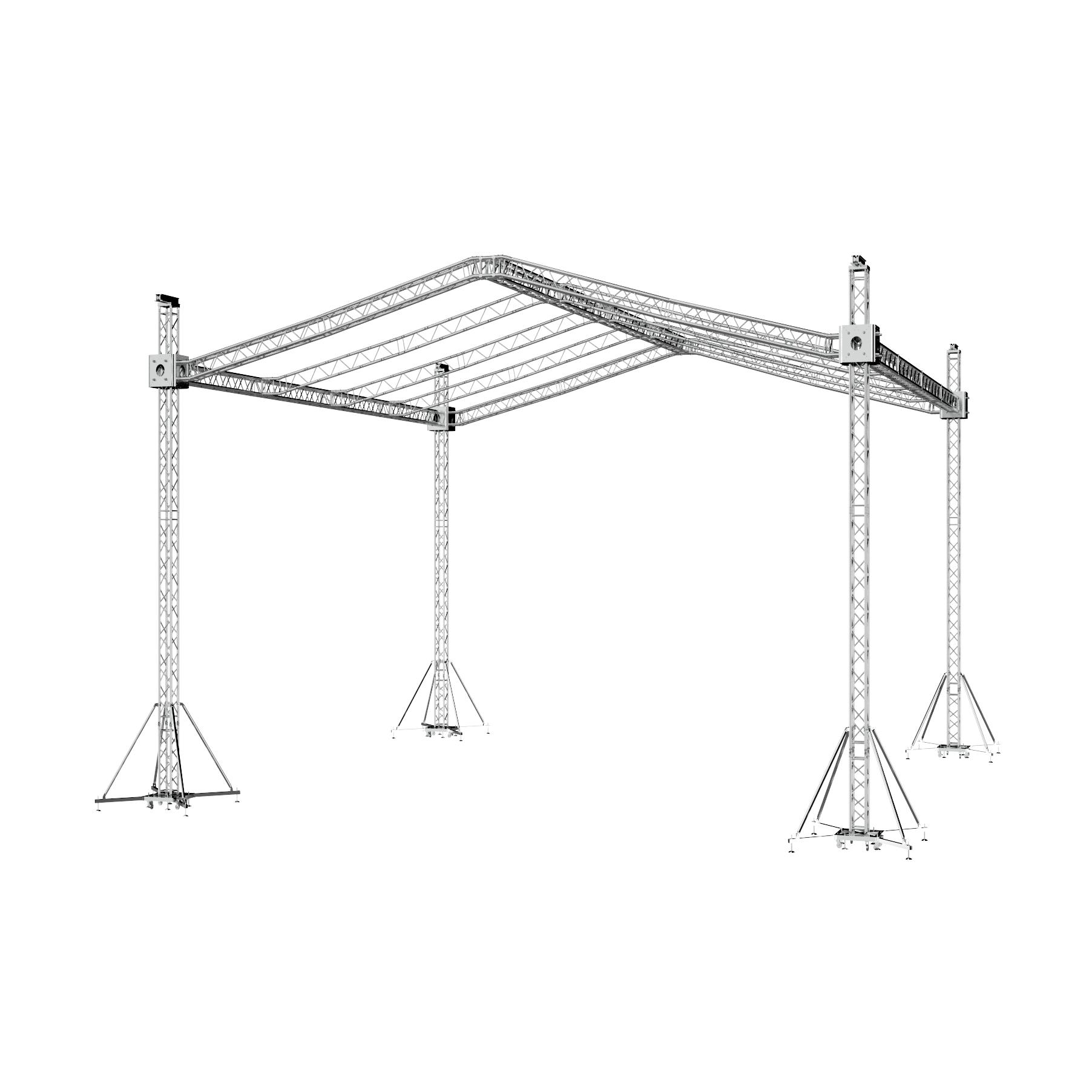 ProX F34 Stage Roofing Truss System with Ground Support Speaker Wings and Chain Hoists – 32 x 30 x 32 Ft.