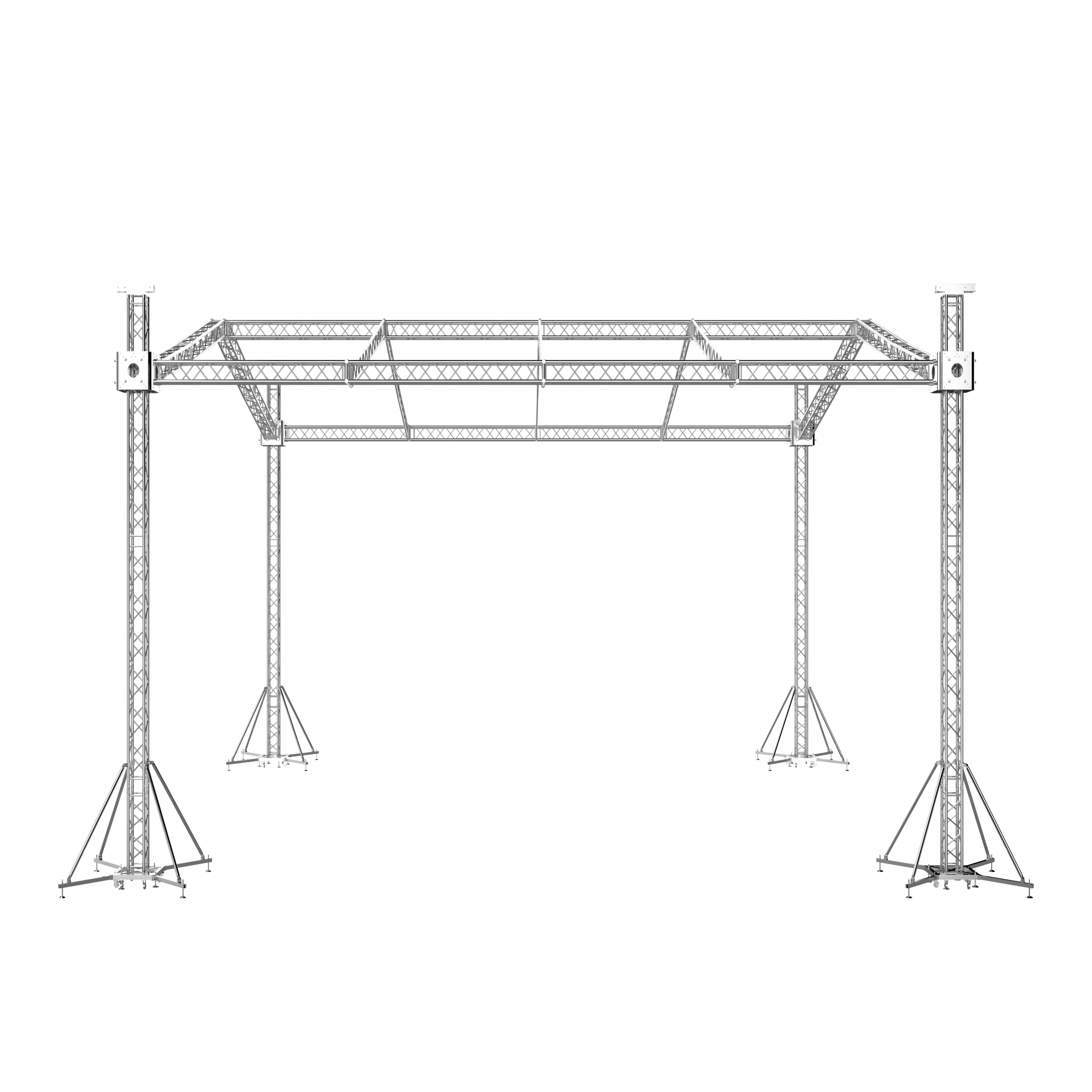 ProX F34 Stage Roofing Truss System with Ground Support Speaker Wings and Chain Hoists – 32 x 30 x 32 Ft.
