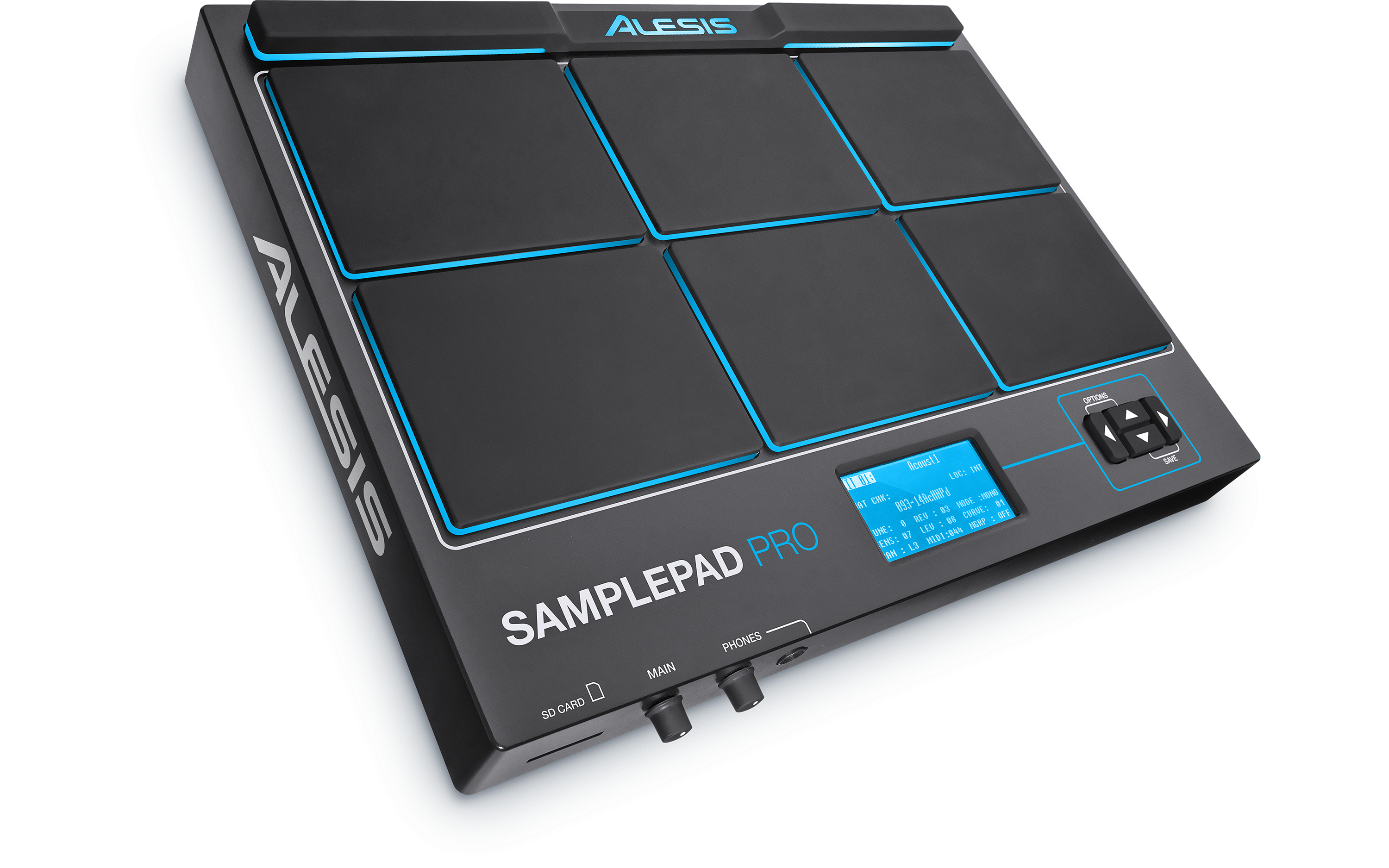 Alesis SamplePad Pro - 8-Pad Sample/Loop Player with 200+ Built In Sounds, 1-Dual/1-Single Zone Trigger Inputs and 1/8” Aux Input