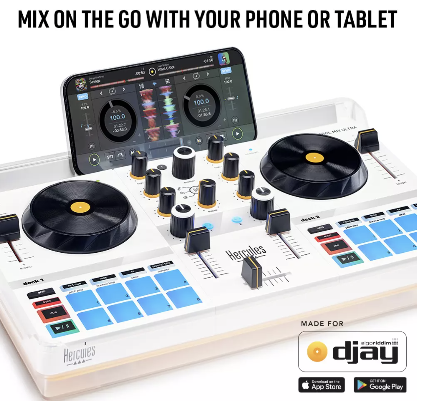 Hercules DJControl Mix Ultra Wireless Compact DJ Controller | The