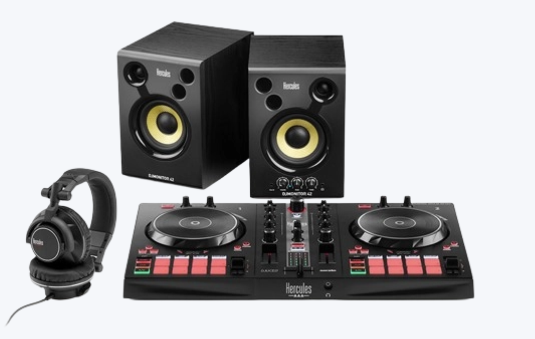 Hercules DJ Essentials Kit - All-in-One Kit with Inpulse 300mk2, DJ Monitor 42 (pr) and  HDP DJ60 Headphones