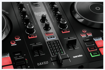 Hercules DJ Control Inpulse 300 MK2 - 2-Channel DJ Controller for Serato & Djuced with Built-in-light Guides for Learning DJs
