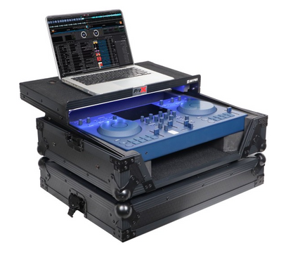 ProX XS-OMNISDUOLTBLLED - ATA Flight Case For Pioneer AlphaTheta OMNIS-DUO DJ Controller with Laptop Shelf and LED All Black