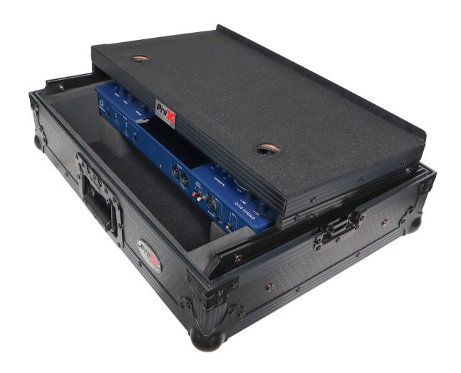 ProX XS-OMNISDUOLTBLLED - ATA Flight Case For Pioneer AlphaTheta OMNIS-DUO DJ Controller with Laptop Shelf and LED All Black