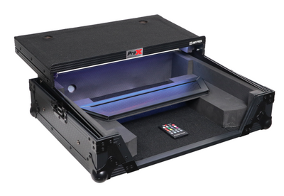 ProX XS-OMNISDUOLTBLLED - ATA Flight Case For Pioneer AlphaTheta OMNIS-DUO DJ Controller with Laptop Shelf and LED All Black