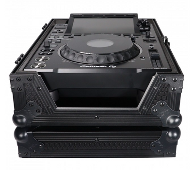 ProX XS-CDBL - Flight Case for Pioneer CDJ-3000 DJS-1000 Denon SC6000 PRIME Large Format CD-Media Player Black on Black