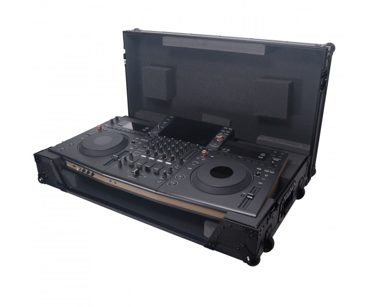 ProX XS-OPUSQUADWBL - ATA Flight Style Road Case For Pioneer OPUS-QUAD DJ Controller with 1U Rack Space and Wheels - Black Finish