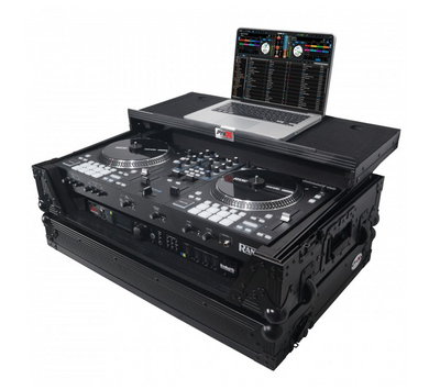 ProX XS-RANEONEWLTBL - Flight Case For RANE ONE DJ Controller W-Sliding Laptop Shelf & Wheels| Black on Black