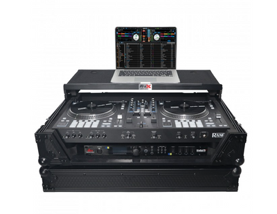 ProX XS-RANEONEWLTBL - Flight Case For RANE ONE DJ Controller W-Sliding Laptop Shelf & Wheels| Black on Black