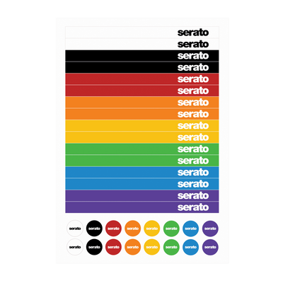Serato 12" Sticker Lock - Single-sided Serato Control Vinyl 12" in Clear, with Special Marker Stickers in Multiple Colors (Pair)