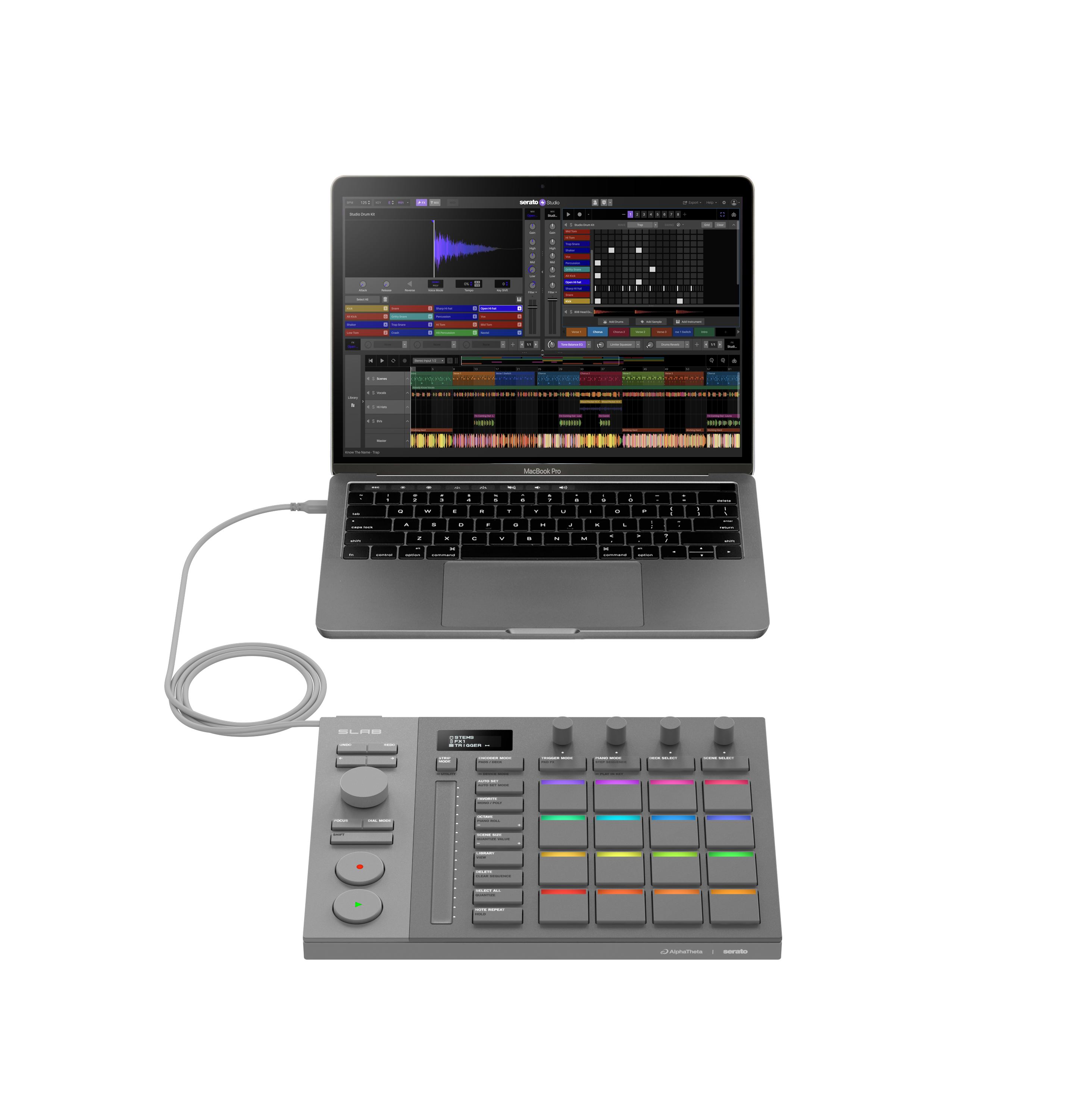 AlphaTheta SLAB - Music Production Controller optimized for Serato Studio