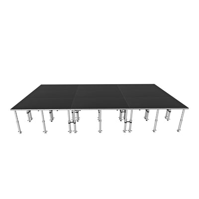 ProX StageQ 12x24ft Portable Stage Platform Package with 9 Decks Event Staging System 28-48" Height