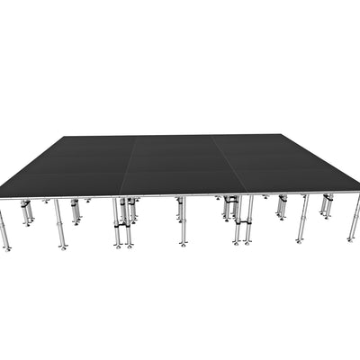 ProX StageQ 16x24ft Portable Stage Platform Package with 12 Decks Event Staging System 28-48" Height