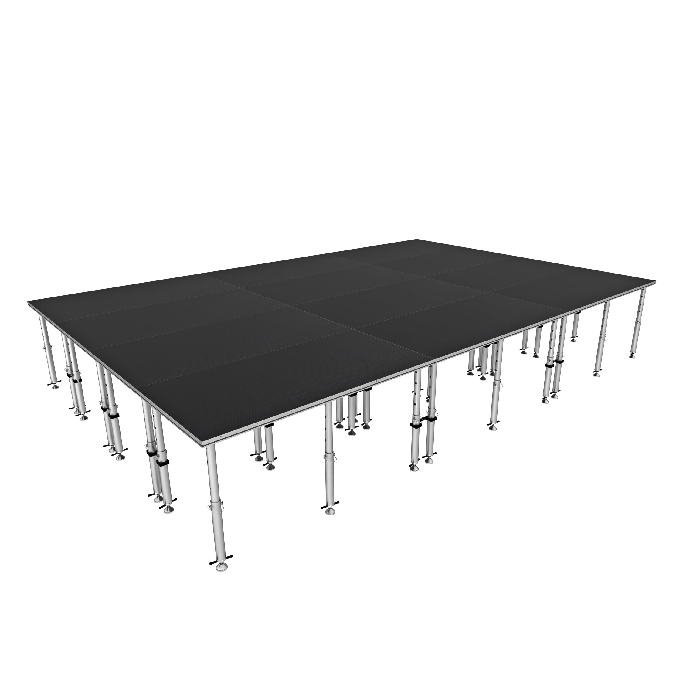 ProX StageQ 16x24ft Portable Stage Platform Package with 12 Decks Event Staging System 28-48" Height