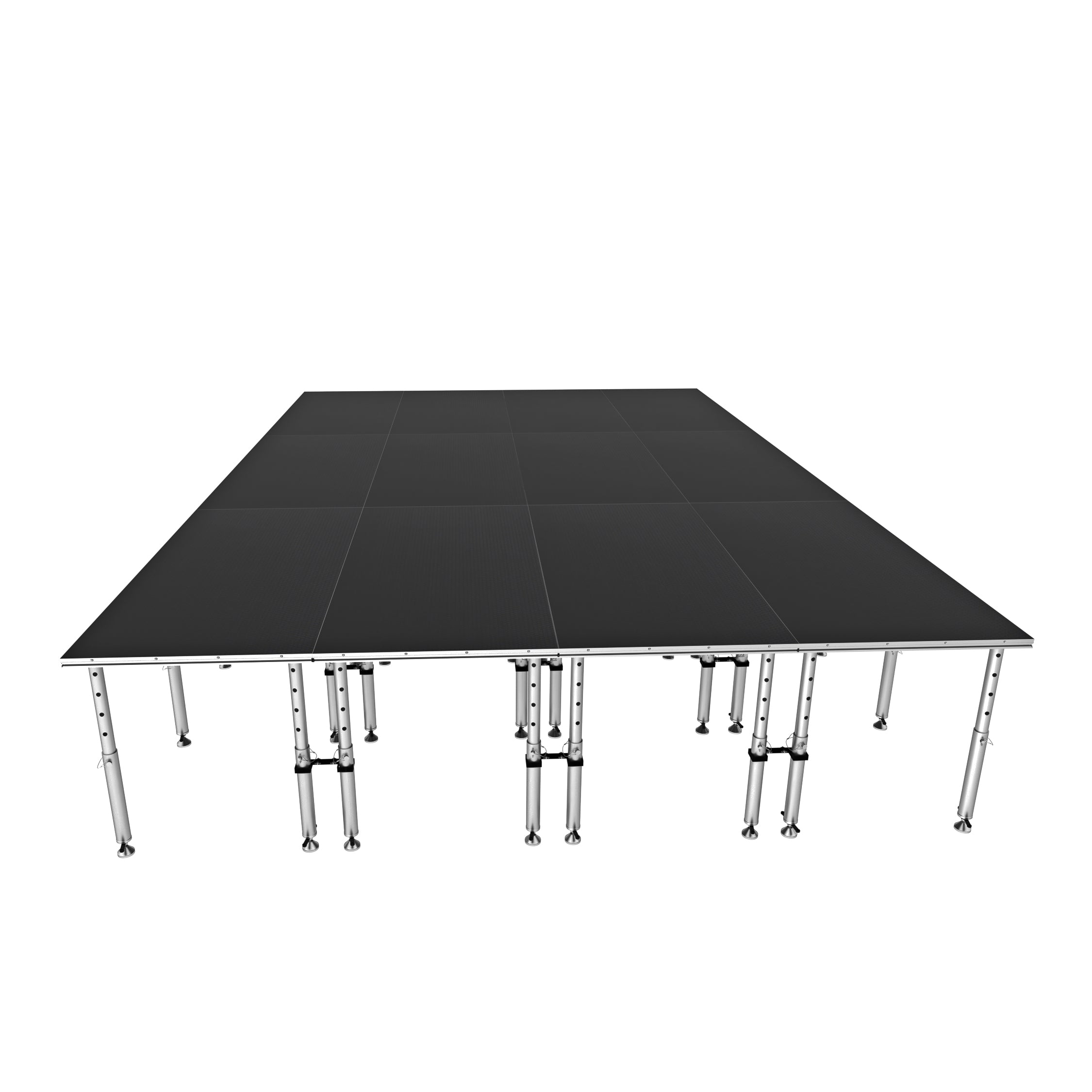 ProX StageQ 16x24ft Portable Stage Platform Package with 12 Decks Event Staging System 28-48" Height