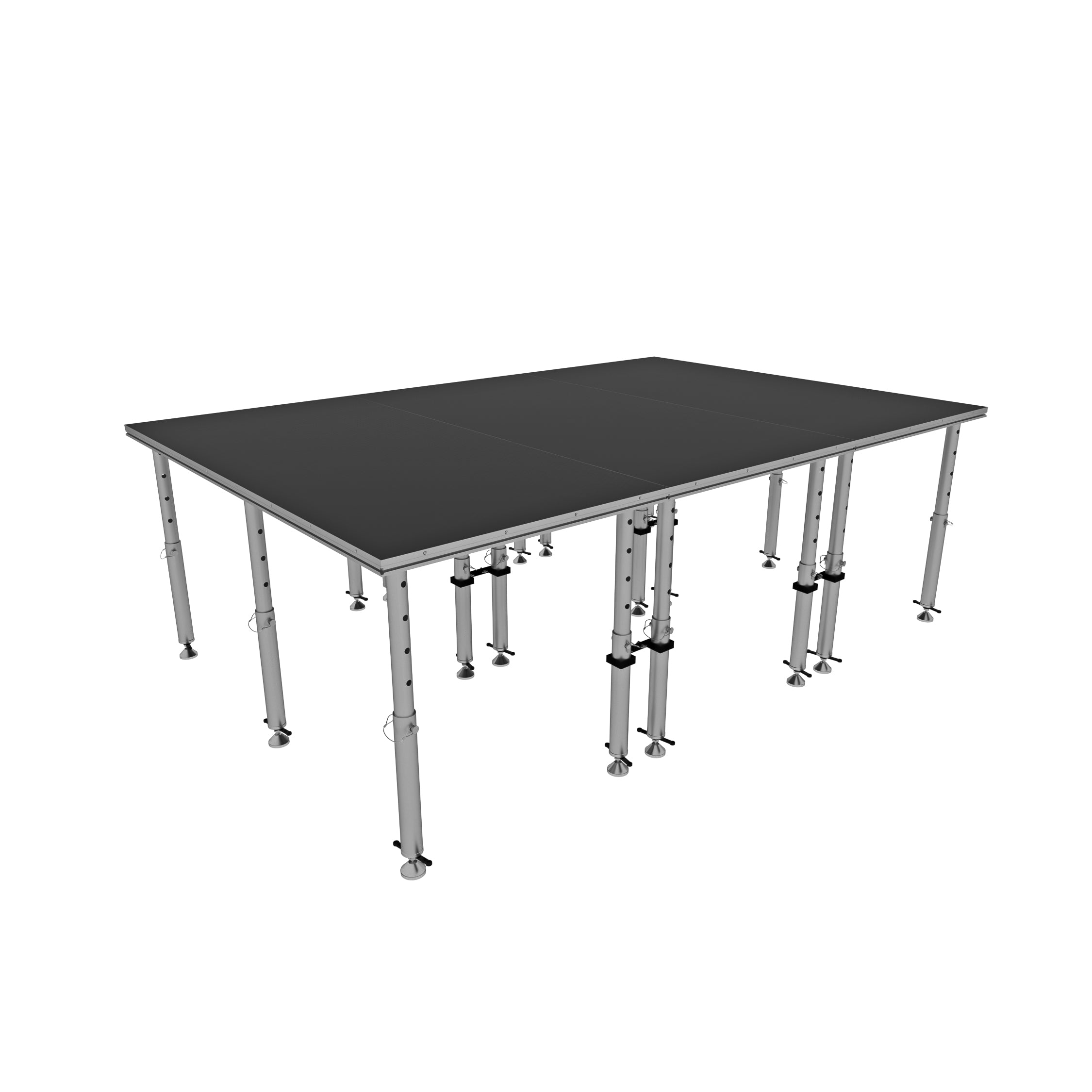 ProX StageQ 12x8ft Portable Stage Platform Package with 3 Decks Event Staging System 28-48" Height