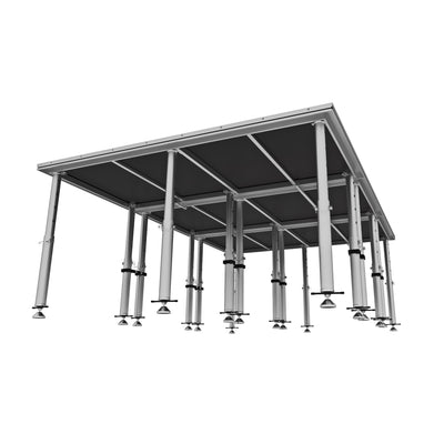 ProX StageQ 12x8ft Portable Stage Platform Package with 3 Decks Event Staging System 28-48" Height
