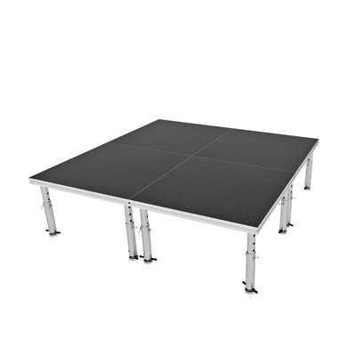 ProX StageOne 8 ft x 8 ft Portable Stage Package, 4 Decks with 16 to 22 Inch Adjustable Telescoping Legs
