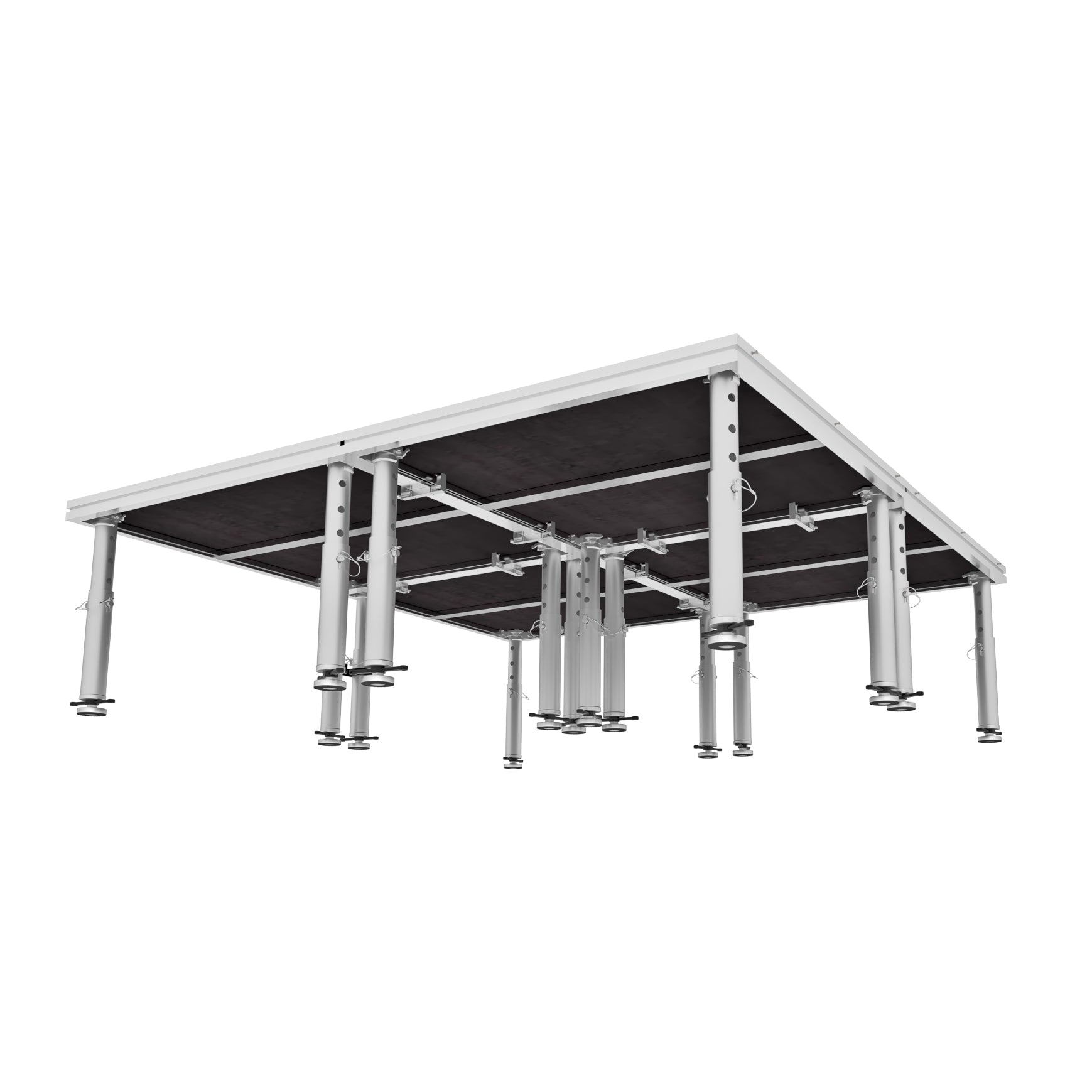 ProX StageOne 8 ft x 8 ft Portable Stage Package, 4 Decks with 16 to 22 Inch Adjustable Telescoping Legs
