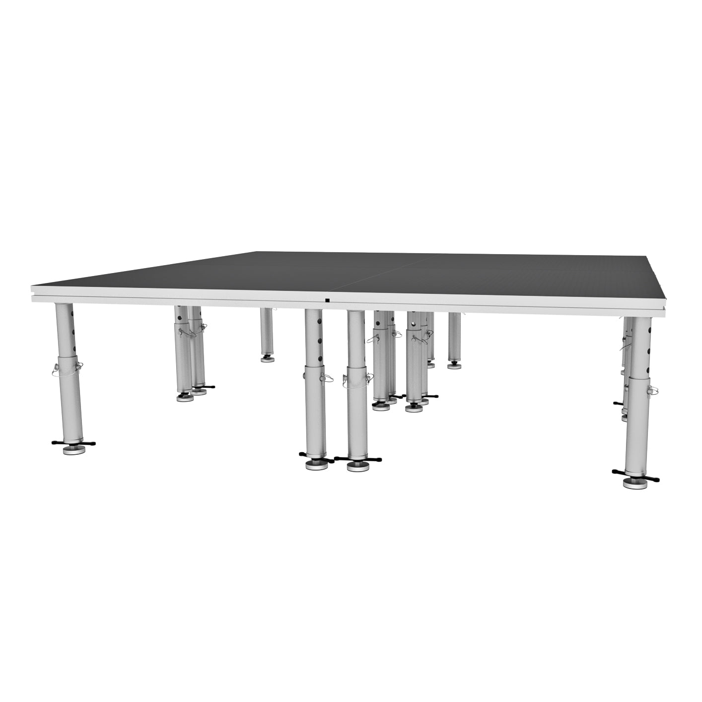 ProX StageOne 8 ft x 8 ft Portable Stage Package, 4 Decks with 16 to 22 Inch Adjustable Telescoping Legs