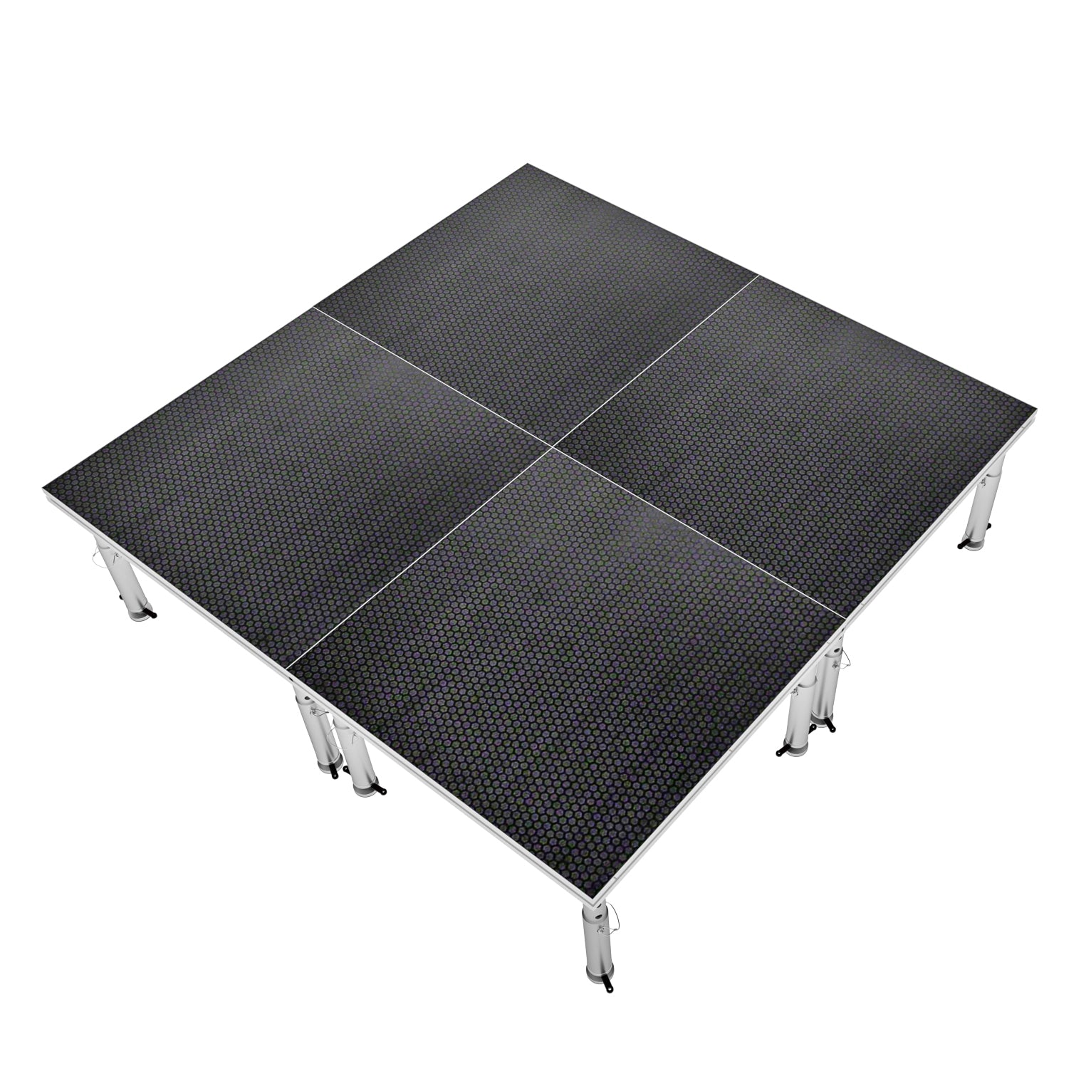 ProX StageOne 8 ft x 8 ft Portable Stage Package, 4 Decks with 16 to 22 Inch Adjustable Telescoping Legs