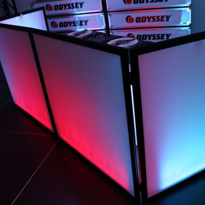 Odyssey SWF9646B - 96 in W x 46 in H White Pro DJ Facade with Black Frame