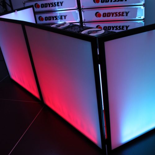 Odyssey SWF9646B - 96 in W x 46 in H White Pro DJ Facade with Black Frame