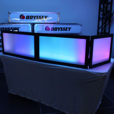 Odyssey SWFTT5816B - 58 in W x 16 in H White Pro DJ Facade with Black Frame