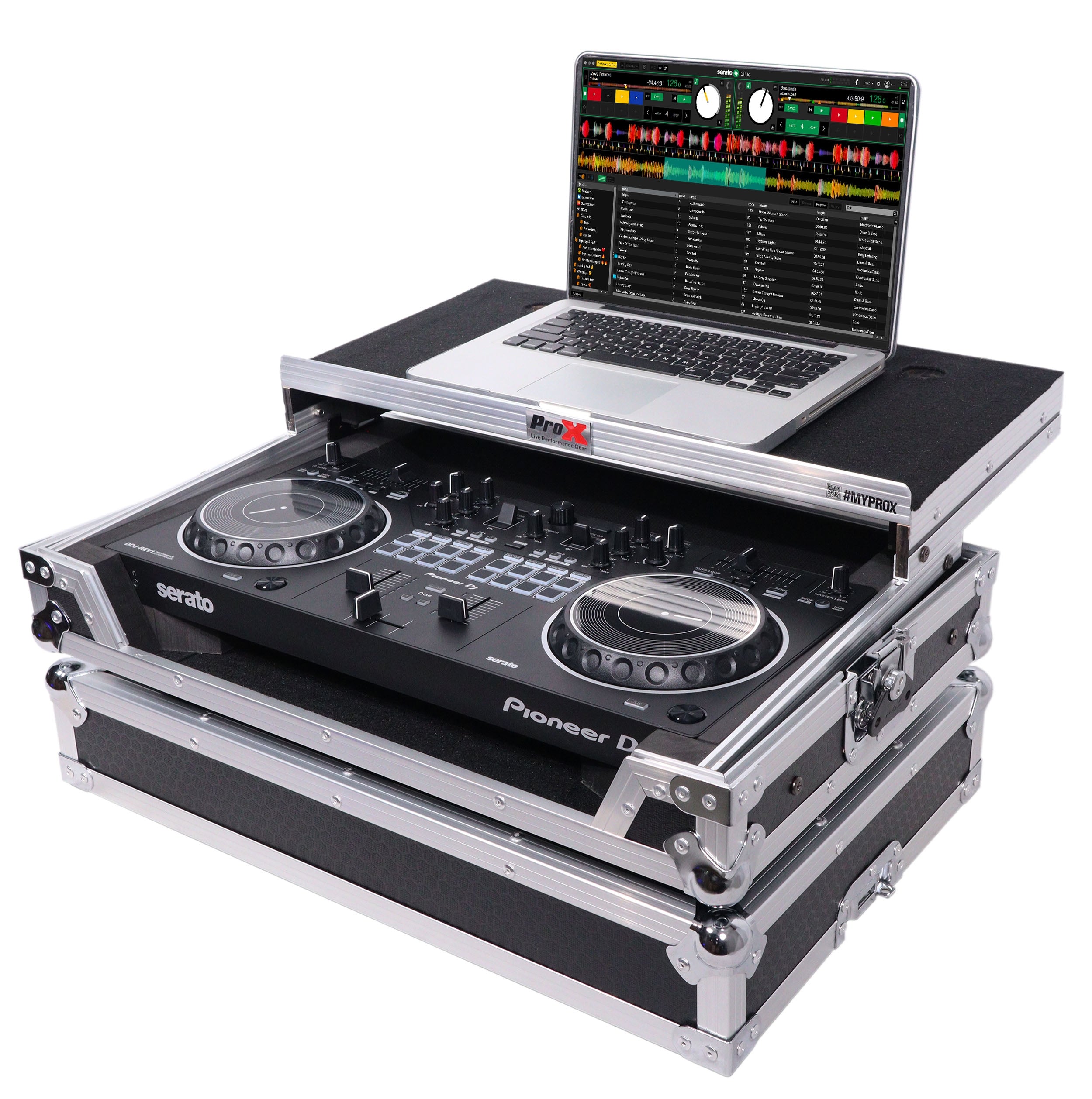 ProX X-DDJREV1LT - ATA Flight Case For Pioneer DDJ-REV1 DJ Controller with Laptop Shelf