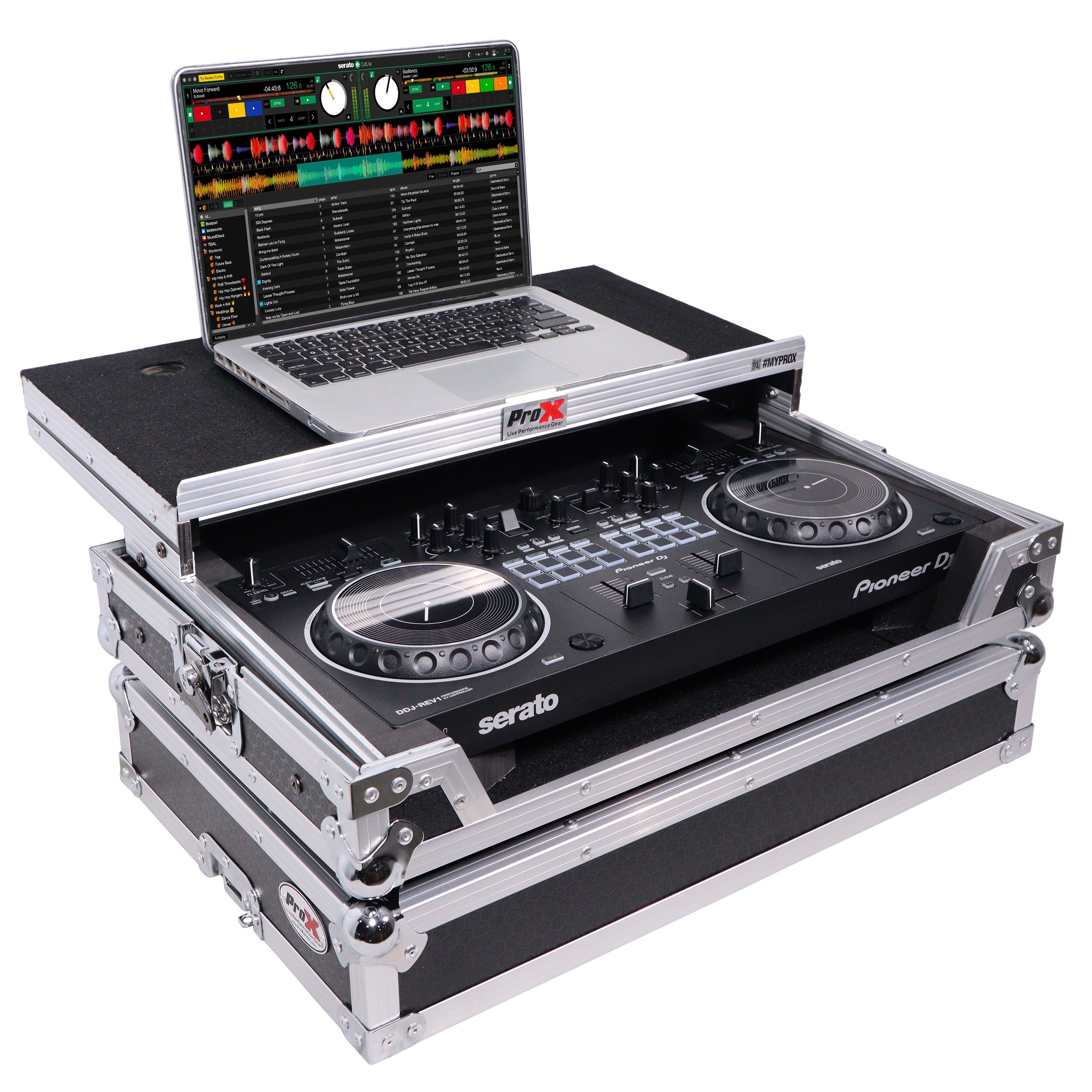 ProX X-DDJREV1LT - ATA Flight Case For Pioneer DDJ-REV1 DJ Controller with Laptop Shelf