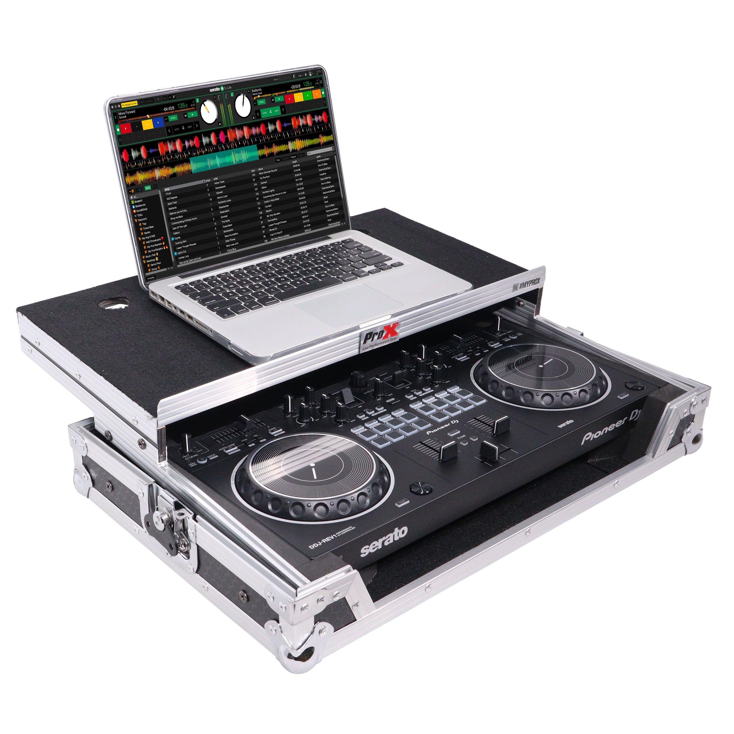 ProX X-DDJREV1LT - ATA Flight Case For Pioneer DDJ-REV1 DJ Controller with Laptop Shelf