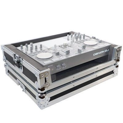 ProX X-PRIMEGO - ATA Style Flight Travel Case for Denon DJ Prime Go Digital Controller - Silver On Black