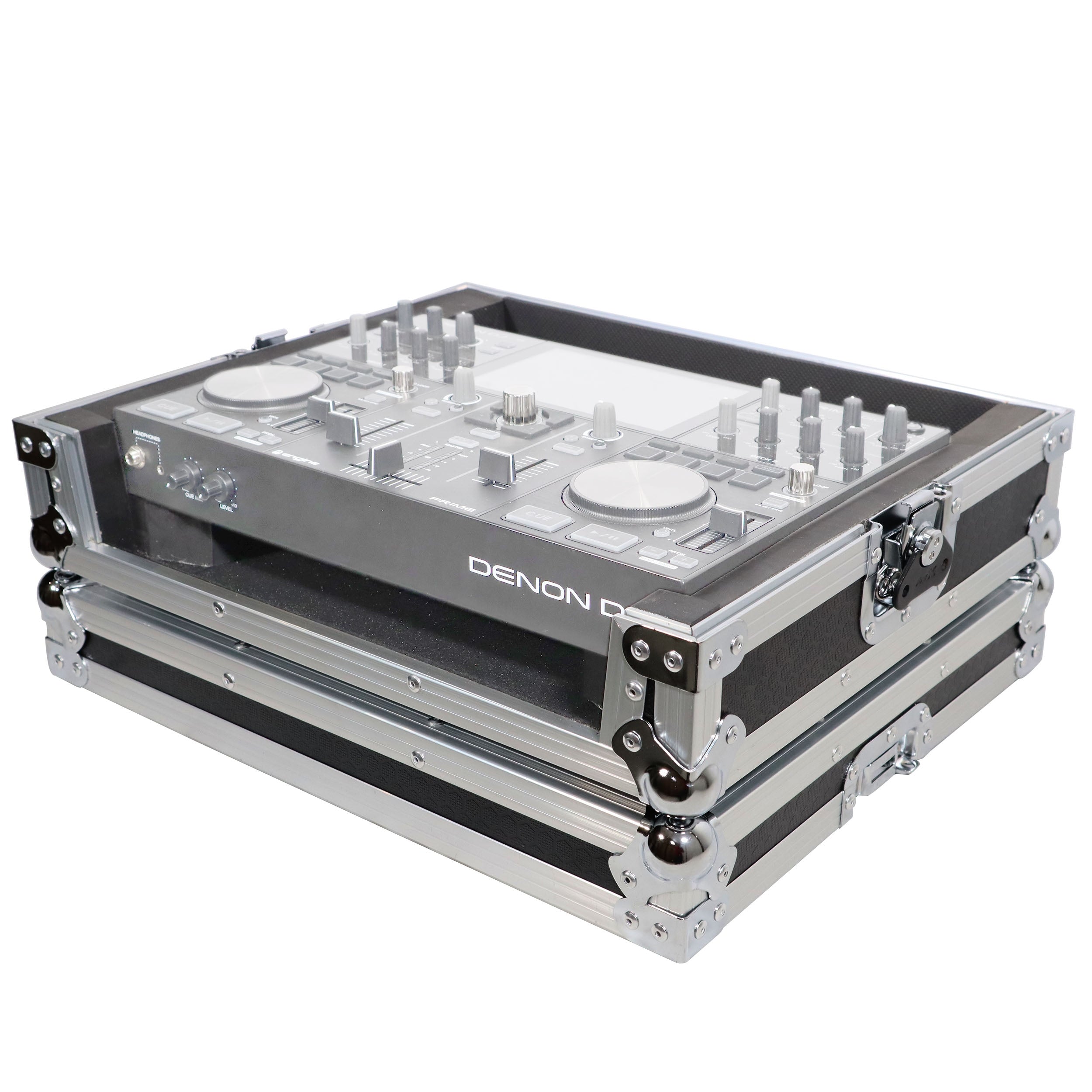 ProX X-PRIMEGO - ATA Style Flight Travel Case for Denon DJ Prime Go Digital Controller - Silver On Black