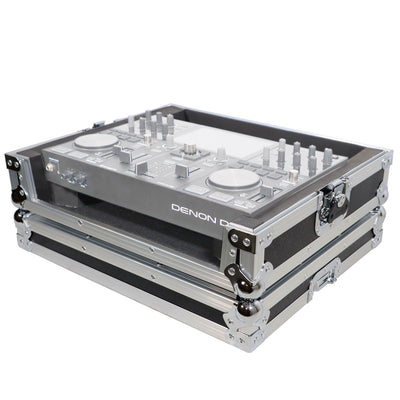 ProX X-PRIMEGO - ATA Style Flight Travel Case for Denon DJ Prime Go Digital Controller - Silver On Black