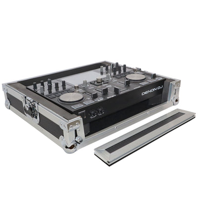ProX X-PRIMEGO - ATA Style Flight Travel Case for Denon DJ Prime Go Digital Controller - Silver On Black