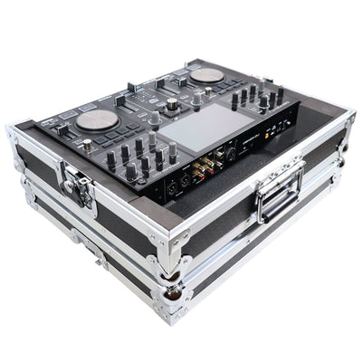 ProX X-PRIMEGO - ATA Style Flight Travel Case for Denon DJ Prime Go Digital Controller - Silver On Black
