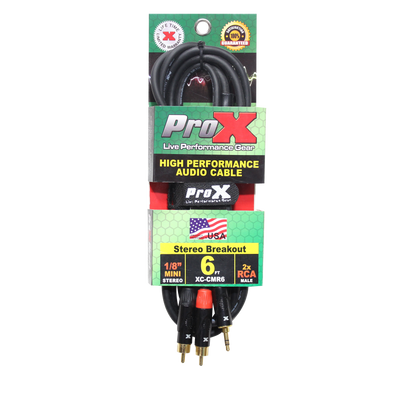 ProX XC-CMR06 - 3FT 3.5mm TRS to DUAL RCA-M CABLE