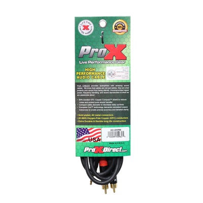 ProX XC-CMR06 - 3FT 3.5mm TRS to DUAL RCA-M CABLE