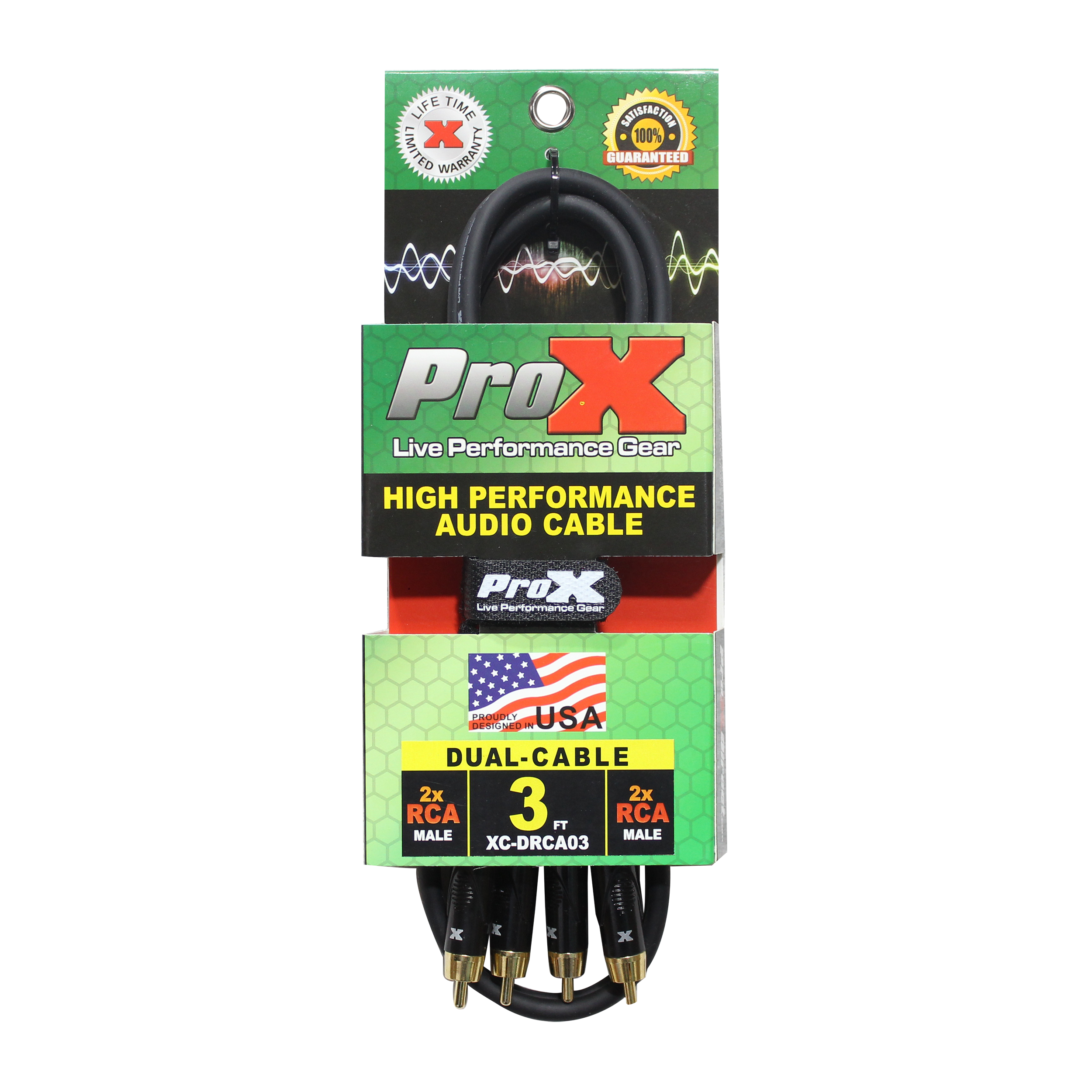 ProX XC-DRCA3 - 3' Ft. High Performance RCA Male to RCA Male Balanced Audio Cable