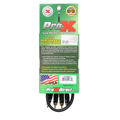 ProX XC-DRCA3 - 3' Ft. High Performance RCA Male to RCA Male Balanced Audio Cable