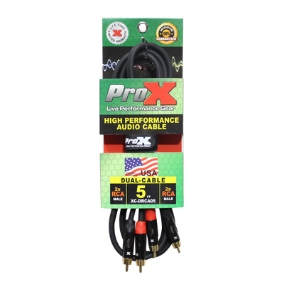 ProX XC-DRCA5 - 5FT Dual RCA Male to Dual RCA Male