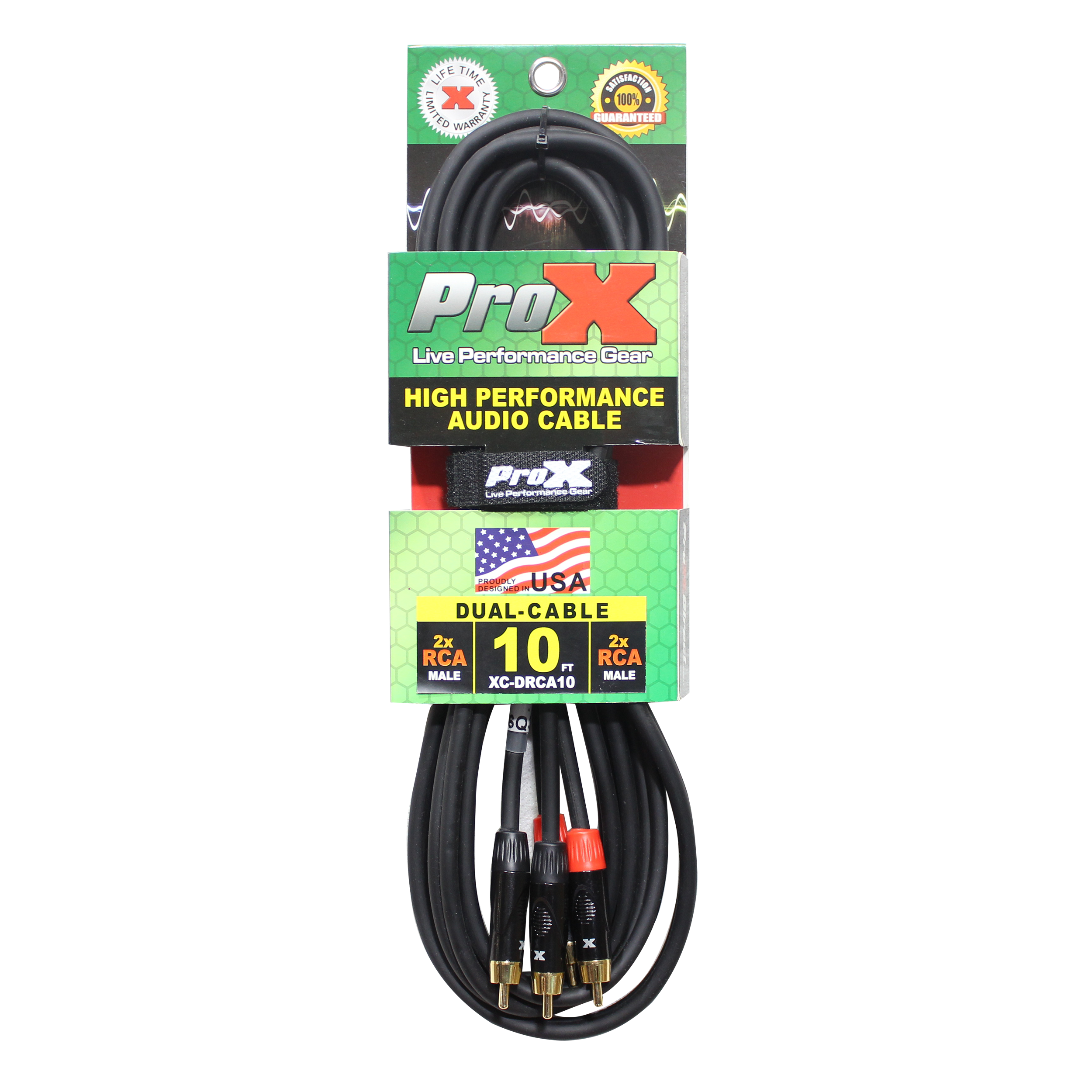 ProX XC-DRCA10 - 10' Ft. High Performance RCA Male to RCA Male Balanced Audio Cable