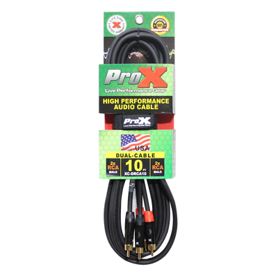 ProX XC-DRCA10 - 10' Ft. High Performance RCA Male to RCA Male Balanced Audio Cable