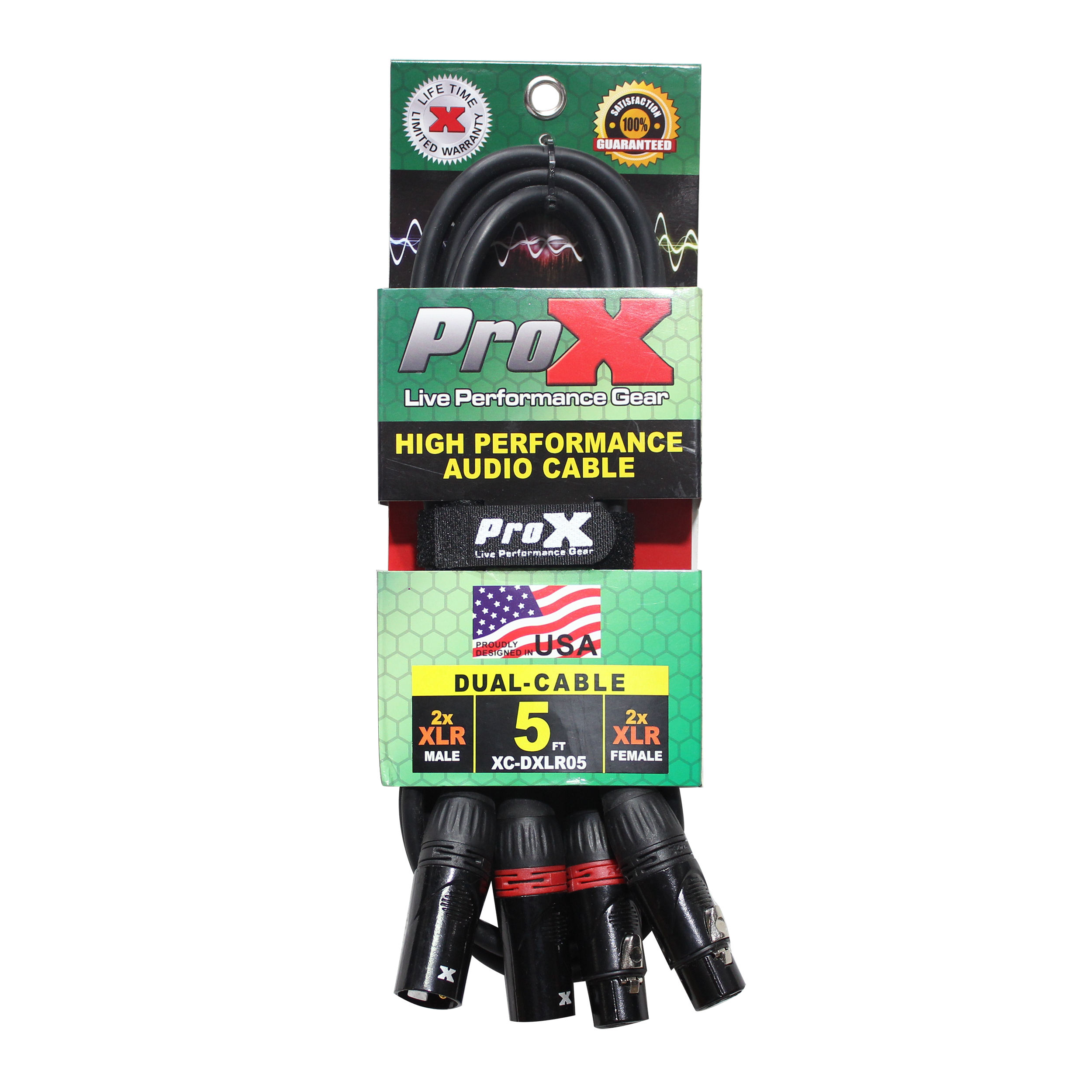 ProX XC-DXLR05 5' Ft. Balanced Dual XLR-M to Dual XLR-F High Performance Audio Cable